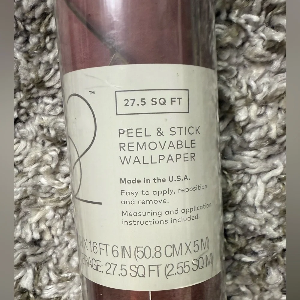 Removable Wallpaper Rose Metallic One Roll Sealed New Valspar Peel/Stick